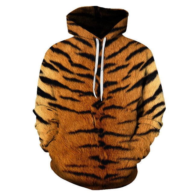 2019 Fluorescent Tiger 3D Printed Hoodies Men Women Hooded Sweatshirts Harajuku Pullover Jackets Brand Quality Outwear Tracksuit