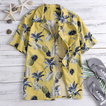 Hawaiian Shirts Tropical Mens Shirts Dress Short Sleeve Lapel Collar Beach Vacation Shirts Clothing Summer