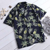 Hawaiian Shirts Tropical Mens Shirts Dress Short Sleeve Lapel Collar Beach Vacation Shirts Clothing Summer