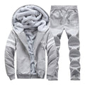 Male Sweatshirts Thick Warm Fleece Zipper Long Sleeve Solid Color Hooded Sweatshirt Men Casual