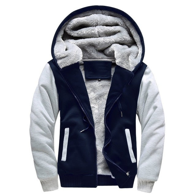 Men's Winter Casual Sportwear Suits 2018 Letter Print Men tracksuit jacket + pants sweatshirt set Thick Zipper fleece warm