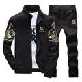 Mens Tracksuit Outwear Hoodie Set 2 pieces Autumn sporting track suit male Fitness Stand Collar Sweatshirts Jacket+Pants Sets