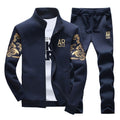 Mens Tracksuit Outwear Hoodie Set 2 pieces Autumn sporting track suit male Fitness Stand Collar Sweatshirts Jacket+Pants Sets