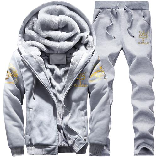 Men sweatshirt Set 2019 New Arrival 3 Color Mens fleece Winter Casual Warm Tracksuits Male Winter Thick Slim Fit Sets M-4XL