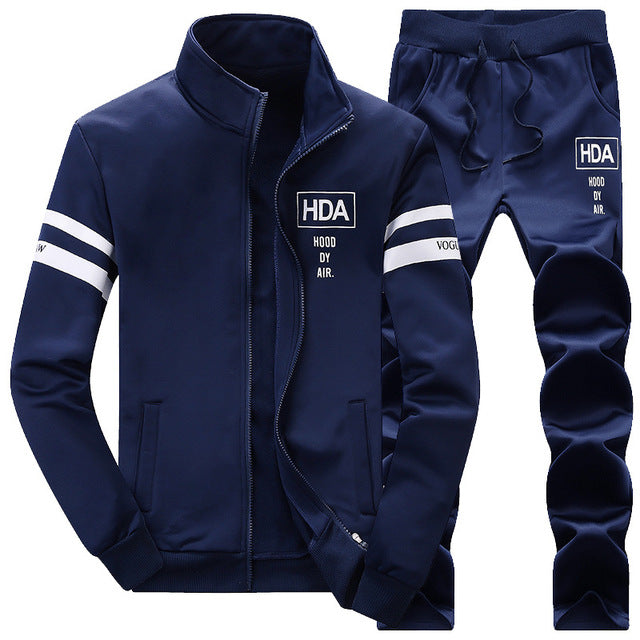 Mens tracksuit Set 2019 sportswear Exercise hoodies Suit Autumn Winter Men Sweatshirt Jogger Pants Set Sudaderas Hombre