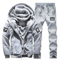 Fur Fleece Men Camouflage Set Winter Brand Warm Hooded Hoodies 2019 Jacket Cardigan Tracksuit Male 2 PCS Jacket+Pants Patchwork