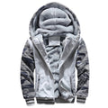 Fur Fleece Men Camouflage Set Winter Brand Warm Hooded Hoodies 2019 Jacket Cardigan Tracksuit Male 2 PCS Jacket+Pants Patchwork