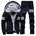 Fur Fleece Men Camouflage Set Winter Brand Warm Hooded Hoodies 2019 Jacket Cardigan Tracksuit Male 2 PCS Jacket+Pants Patchwork