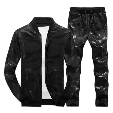 2019 New Men's Sportwear Suit Sweatshirt Tracksuit Without Hoodie Men Casual Active Suit Zipper Outwear 2PC Jacket+Pants Sets