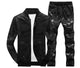 2019 New Men's Sportwear Suit Sweatshirt Tracksuit Without Hoodie Men Casual Active Suit Zipper Outwear 2PC Jacket+Pants Sets