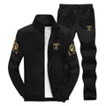 2019 New Men's Sportwear Suit Sweatshirt Tracksuit Without Hoodie Men Casual Active Suit Zipper Outwear 2PC Jacket+Pants Sets