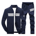 2019 New Men's Sportwear Suit Sweatshirt Tracksuit Without Hoodie Men Casual Active Suit Zipper Outwear 2PC Jacket+Pants Sets