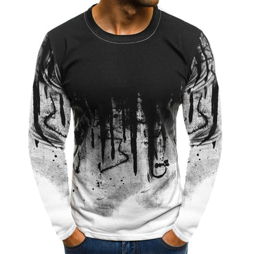 Men Camouflage PrintedMale T Shirt Bottoms Top Tee Male Hiphop Streetwear Long Sleeve Fitness Tshirts