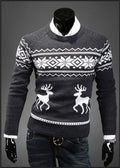 2019 England style men sweater Deer Pullovers reindeer sweater Slim O-Neck men sweater fashion men Christmas sweaters