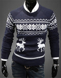 2019 England style men sweater Deer Pullovers reindeer sweater Slim O-Neck men sweater fashion men Christmas sweaters