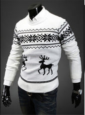 2019 England style men sweater Deer Pullovers reindeer sweater Slim O-Neck men sweater fashion men Christmas sweaters