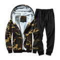 Winter Thicken Camouflage Male Tracksuit Sets Sweat Track Sporting Suit for Men Sweatsuit Military Velvet Coats Jacket Plus Size