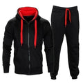 Men's Set 2019 Autumn Sportwear Fashion Mens Set 2PC Tracksuit Zipper Hooded Sweatshirt Jacket+Pant Moleton Masculino Set